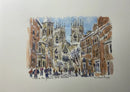 Snow On The Ground, York Minster, Richard Briggs ORIGINAL WATERCOLOUR