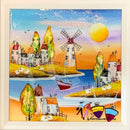 A Day At The Beach (9.5 x 9.5 ") ORIGINAL PAINTING by Rozanne Bell