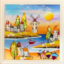 A Day At The Beach (9.5 x 9.5 ") ORIGINAL PAINTING by Rozanne Bell