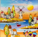 A Day At The Beach (9.5 x 9.5 ") ORIGINAL PAINTING by Rozanne Bell