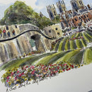 A Stroll Along The City Walls York Richard Briggs Original Watercolour