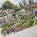 A Stroll Along The City Walls York Richard Briggs Original Watercolour