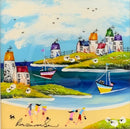 Evening At The Beach (9.5 x 9.5 ") ORIGINAL PAINTING by Rozanne Bell