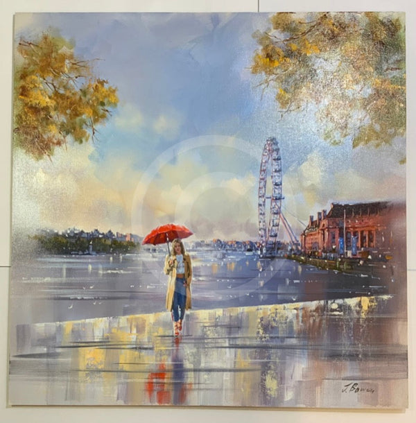 London Eye In Autumn ORIGINAL PAINTING by Joe Bowe