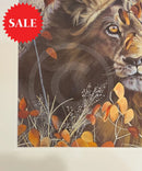 Autumn King, Limited Edition Wildlife Big Cat Lion Print by Lyndsey Selley