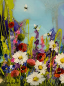 Close up with artist signature. Bumblebee Summer by Rozanne Bell