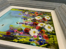 Mixed media full of texture. Bumblebee Summer by Rozanne Bell