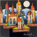 By The Light Of The Silvery Moon (10x10") ORIGINAL PAINTING by Rozanne Bell