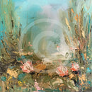 Coral Water Lilies - ORIGINAL Oil Painting by Anna Schofield