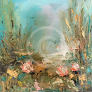 Coral Water Lilies - ORIGINAL Oil Painting by Anna Schofield