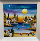 Evening at the Beach (15x15 ") ORIGINAL PAINTING by Rozanne Bell