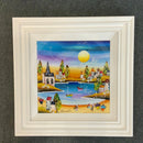 Evening At The Beach (16X16) Original Painting By Rozanne Bell
