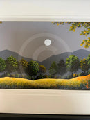 Golden Fields In Moonlight  - ORIGINAL Landscape Painting by John Russell