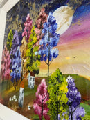 Harvest Moon (18x36”) ORIGINAL PAINTING by Rozanne Bell