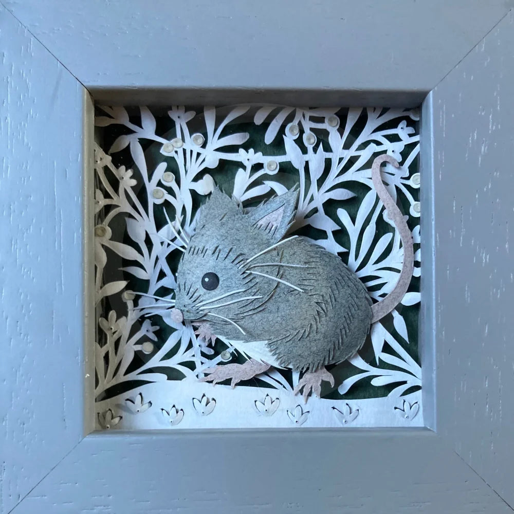SOLD, Matilda, Mouse, Miniature Original Paper Cut by Anna Cook