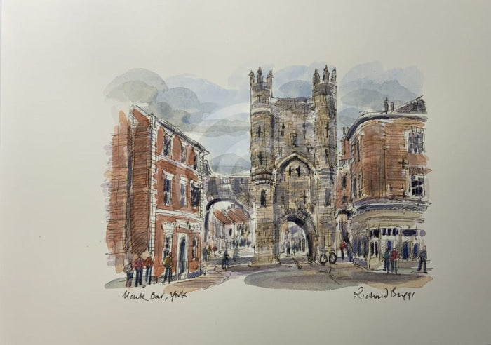 Monk Bar, York, Richard Briggs ORIGINAL WATERCOLOUR