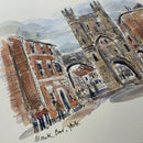 Monk Bar, York, Richard Briggs ORIGINAL WATERCOLOUR