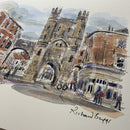 Monk Bar, York, Richard Briggs ORIGINAL WATERCOLOUR