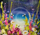 Glittery night sky detail. Moonlight Meadows by Rozanne Bell