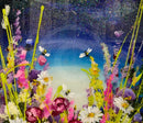 Glittery night sky detail. Moonlight Meadows by Rozanne Bell