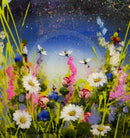 Close up with artist’s signature. Moonlight Meadow ll by Rozanne Bell