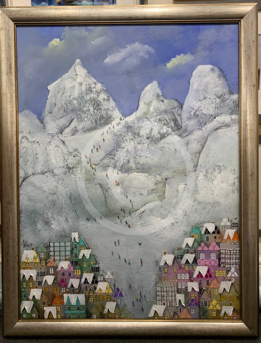 ORIGINAL Bill Tolley Painting, Skaters Heaven