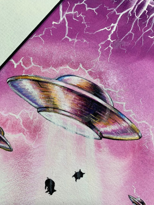 SOLD-ORIGINAL From the Shadows - Mars Attacks! Sow-mageddon by Mark Br