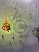 ORIGINAL Bill Tolley Painting, By the Light of the Campfire SECONDARY MARKET (NW)