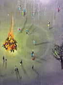 ORIGINAL Bill Tolley Painting, By the Light of the Campfire SECONDARY MARKET (NW)