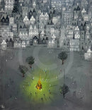 ORIGINAL Bill Tolley Painting, By the Light of the Campfire SECONDARY MARKET (NW)