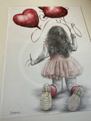 Rosebud Bouncy, Bouncy, Balloons- Original Drawing by Mark Braithwaite