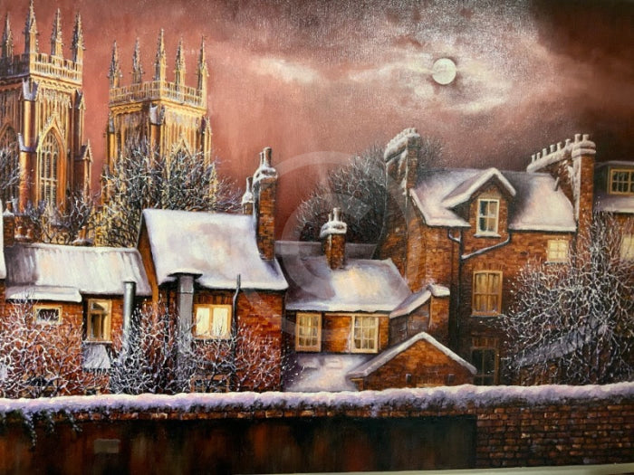 Silent Night, Moonlight Sanctuary - Original Oil Painting by Mark Braithwaite