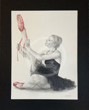 The Red Shoes II-  Original Drawing by Mark Braithwaite - Ballet Dancer Drawing