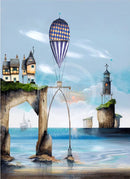 Balloon Cottages Ii By Gary Walton Framed Limited Edition Canvas Print