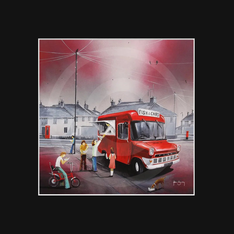 SOLD OUT Chippy Tea by Adam Barsby - Mounted Print