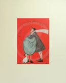 Meet the Mustards: I Will Always Love You by Sam Toft, mounted miniature. A couple have a cuddle whilst their black and white dog looks on. 