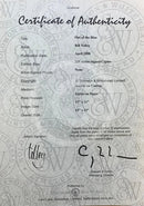 Certificate of Authenticity for an artwork by Bill Tolley with a gray background and text.