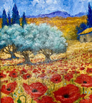 Poppy Field, Provence - ORIGINAL by Geoffrey Smith - landscape detail