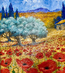 Poppy Field, Provence - ORIGINAL by Geoffrey Smith - landscape detail