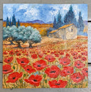 Poppy Field Provence - Original By Geoffrey Smith Unframed Original Artwork