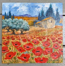 Poppy Field Provence - Original By Geoffrey Smith Unframed Original Artwork