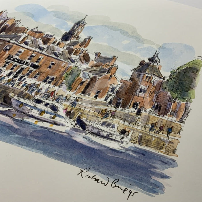 Relaxing By The River Ouse, York, Richard Briggs ORIGINAL WATERCOLOUR