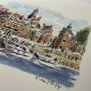 Relaxing By The River Ouse, York, Richard Briggs ORIGINAL WATERCOLOUR