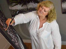 Artist Elaine Mather at work