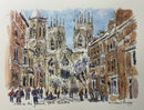 Snow On The Ground, York Minster, Richard Briggs ORIGINAL WATERCOLOUR