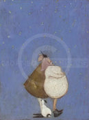 Starry Gazings Gallery Remarque Edition by Sam Toft — Ernest and Violet gazing up together at a deep blue starry night sky, mounted fine art print with hand-drawn remarque by Sam Toft