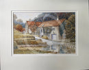 Stepping Stones at Lealhom, Glaisdale - Sam Burden ORIGINAL WATERCOLOUR mounted