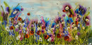 Summer Meadow Wild Flowers & Poppies  (18x36")  ORIGINAL PAINTING by Rozanne Bell
