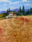 Summer Poppies, Provence - ORIGINAL by Geoffrey Smith detail