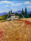 Summer Poppies, Provence - ORIGINAL by Geoffrey Smith detail